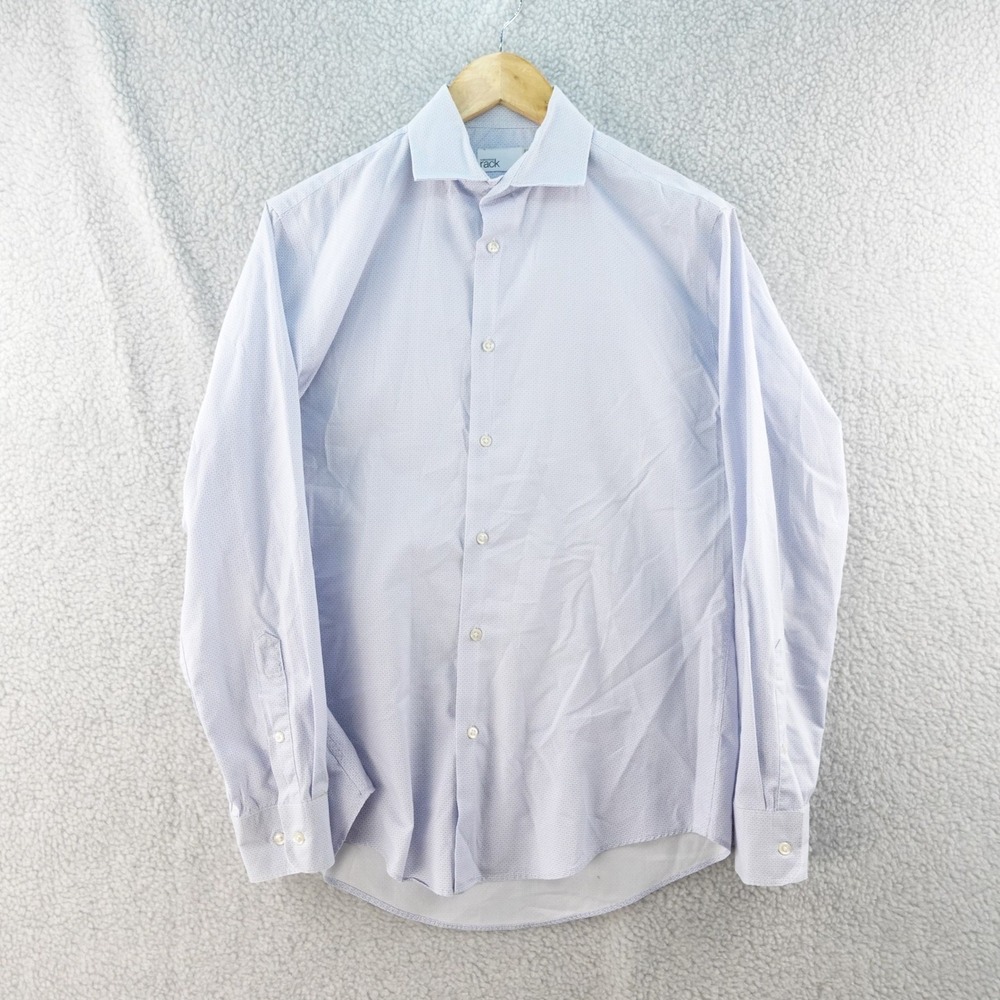 Nordstrom Rack Mens Dress Shirt 15 32/33 Light Blue Patterned Long Sleeve Preppy